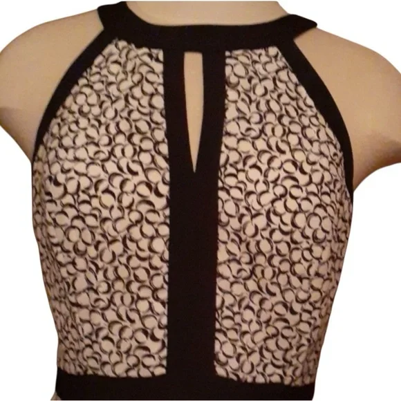 White House Black Market Black and White Halter Midi Sundress - Picture 8 of 12